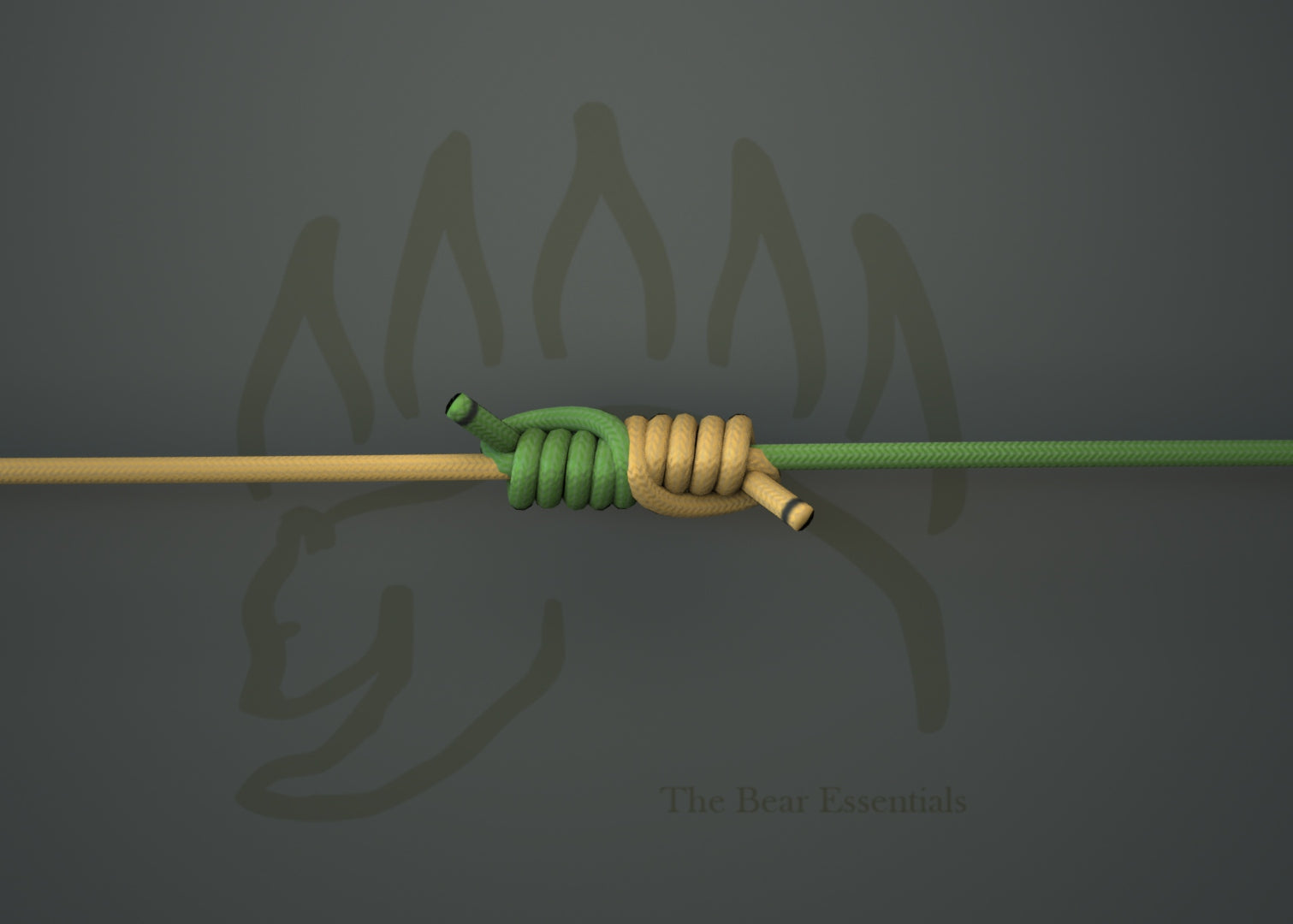 Double Uni Knot (Bend) joining two ropes with tight symmetrical wraps