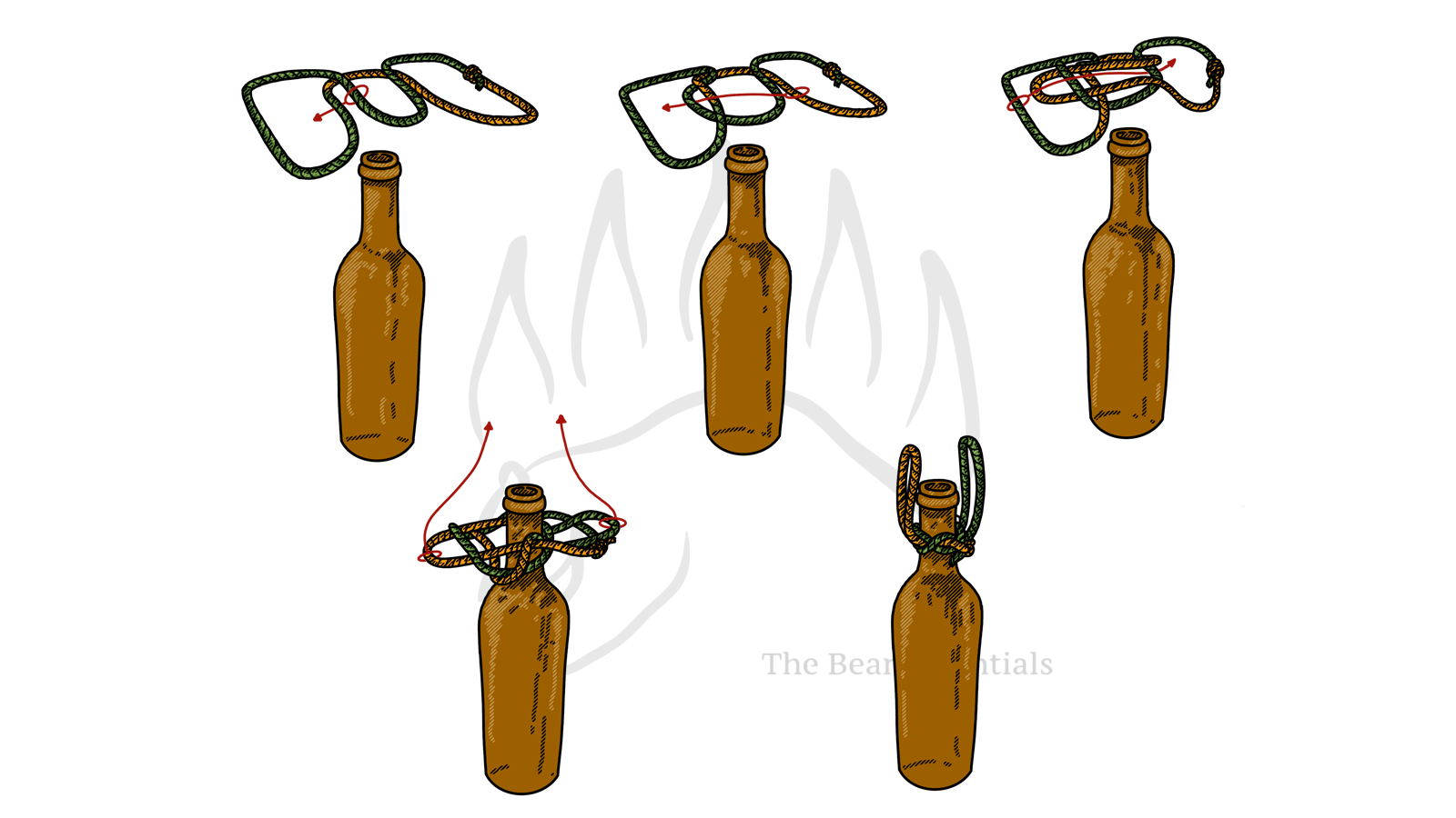 Step-by-step guide to tying the Jar/Bottle Sling Hitch knot securely.