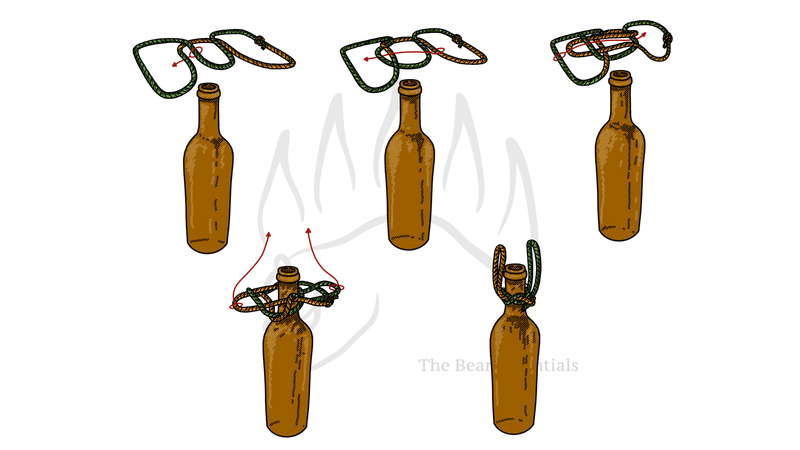Step-by-step guide to tying the Jar/Bottle Sling Hitch knot securely.