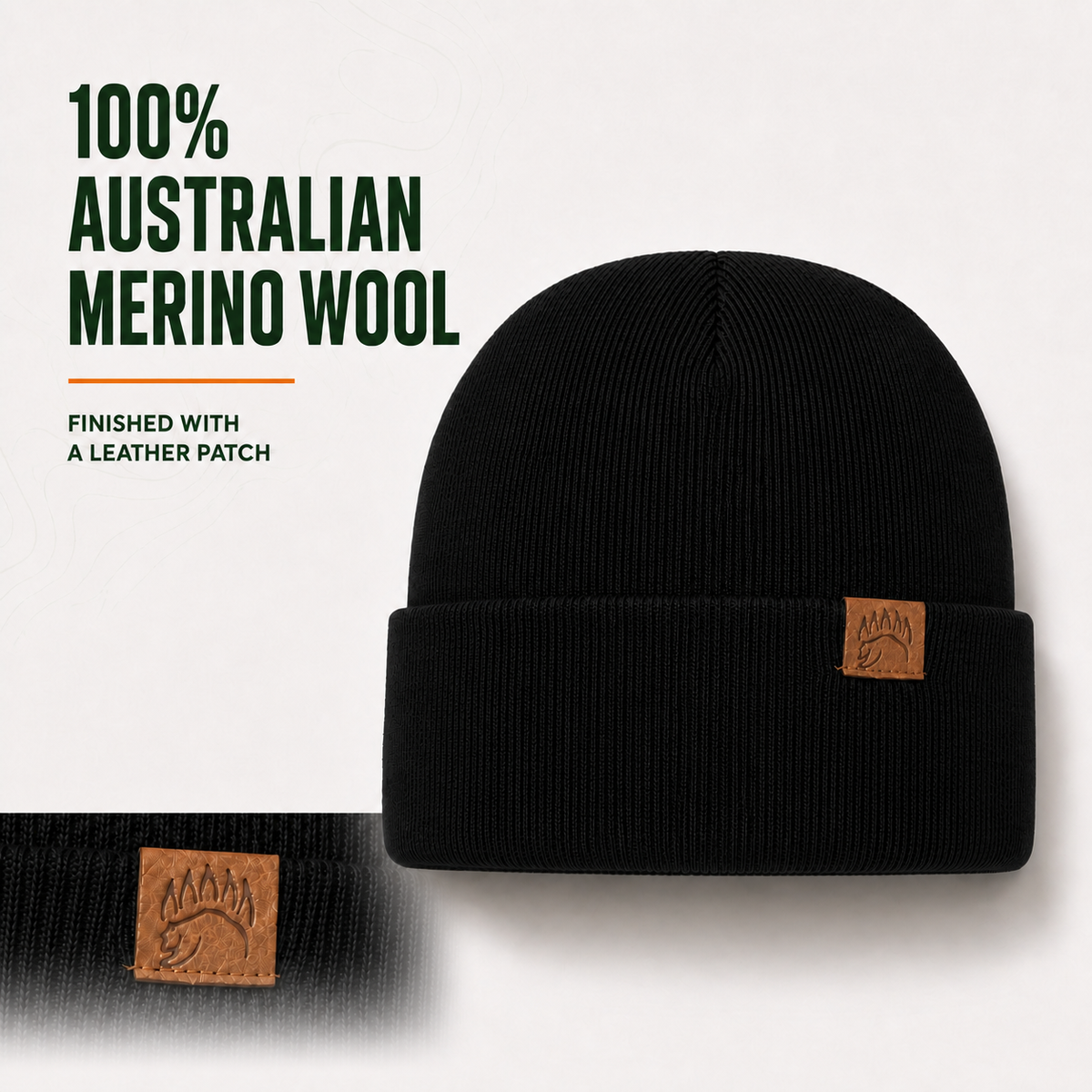 100% Soft Merino Wool Beanie