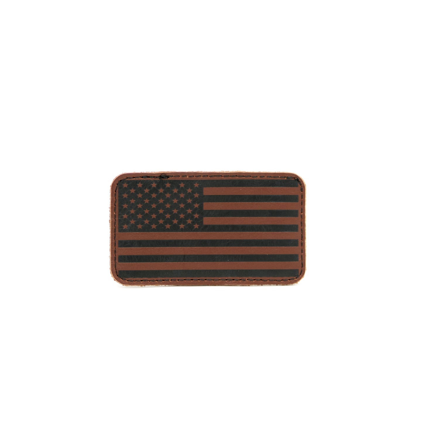 American flag design on Bear Essentials Leather Patch With Field Sharpener Mod, combining style and utility for outdoor recreation.