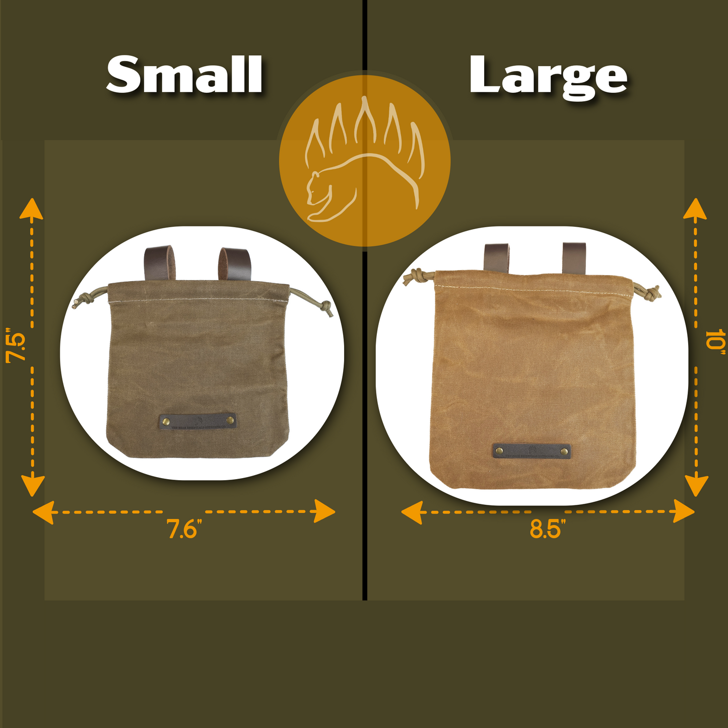 Bushcraft Fire Kit — Ferro Rod & Waxed Canvas Foraging Pouch Bundle