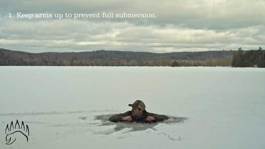 Keep your arms up to prevent yourself from sinking into the water