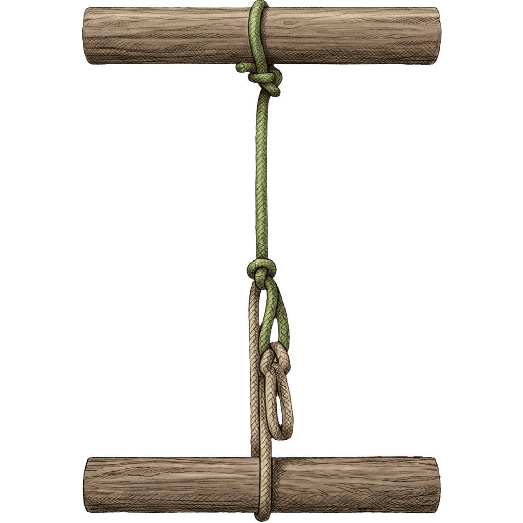 Illustration of the completed Trucker's Hitch (Slippery Half Hitch), shown as a finished knot.