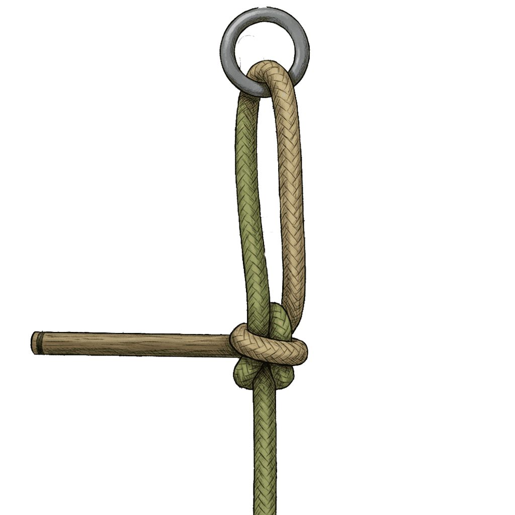 Illustration of the completed Sylvain Bowline, shown as a finished loop knot.