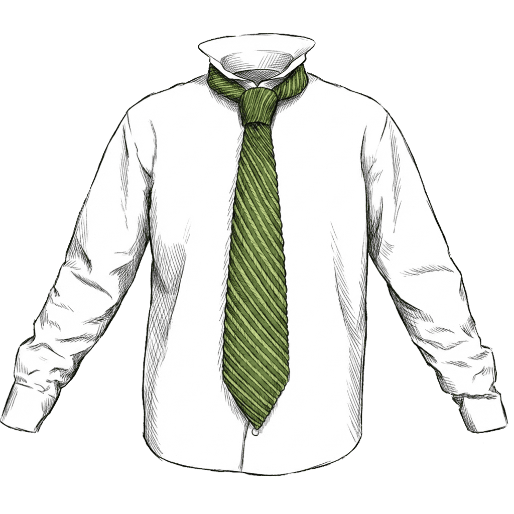 The Four-in-Hand necktie knot, tied and dressed — The Bear Essentials Outdoors.