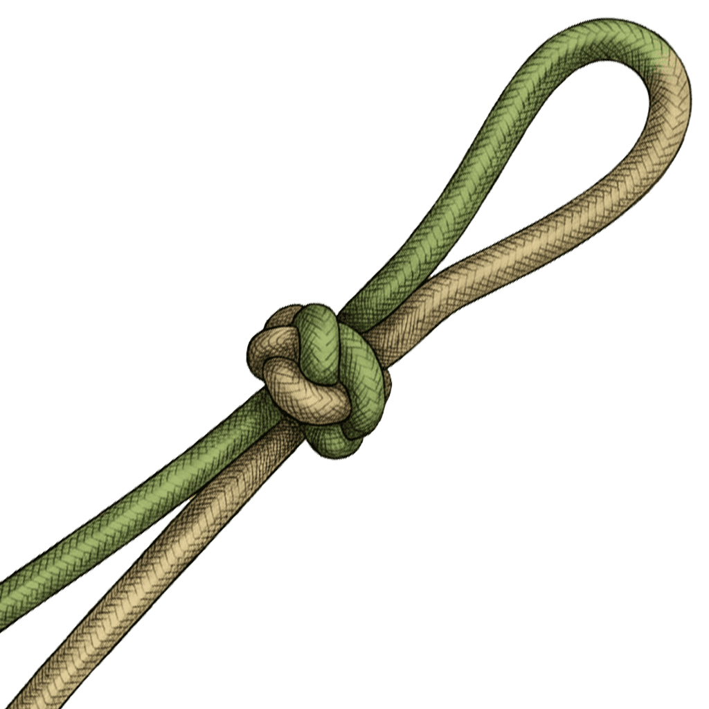 Diamond Knot (Lanyard Knot) tied on paracord, the compact rounded stopper used for knife lanyards and key fobs - The Bear Essentials Outdoors.