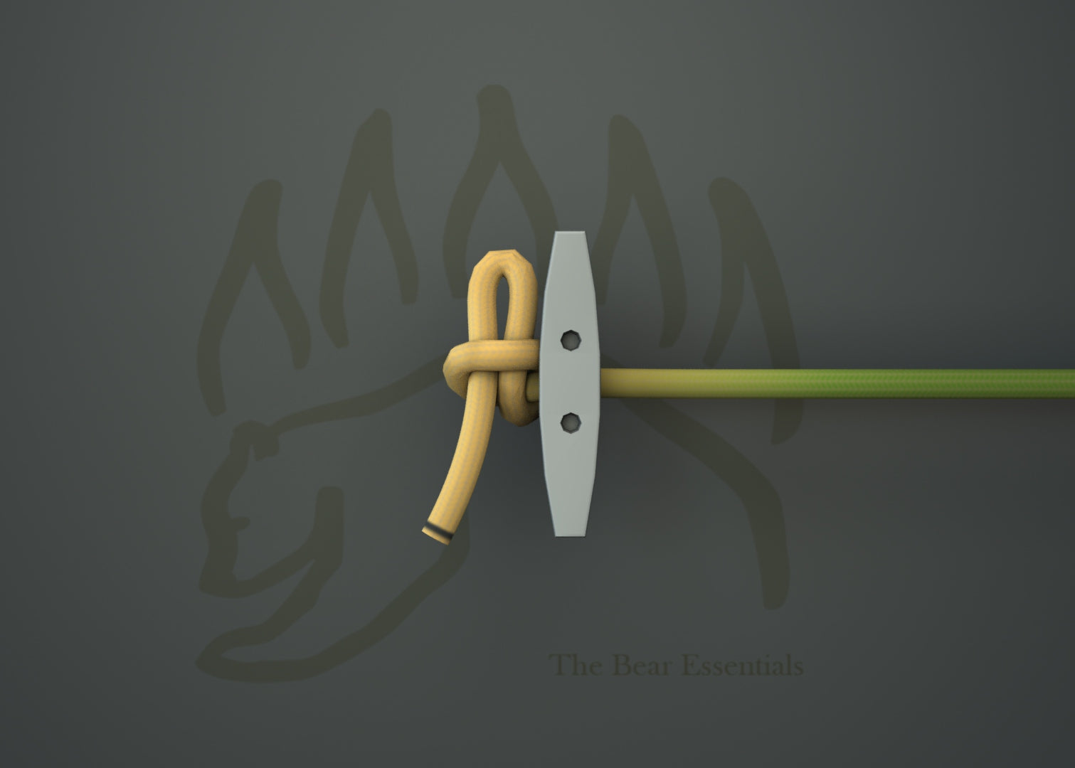 Slip knot tied around a peg with rope, demonstrating knot-tying basics.