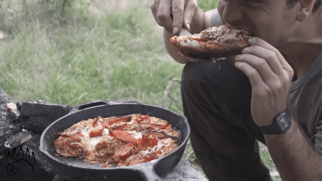 How to Make a Cast Iron Campfire Pizza - The Bear Essentials Outdoors Co.
