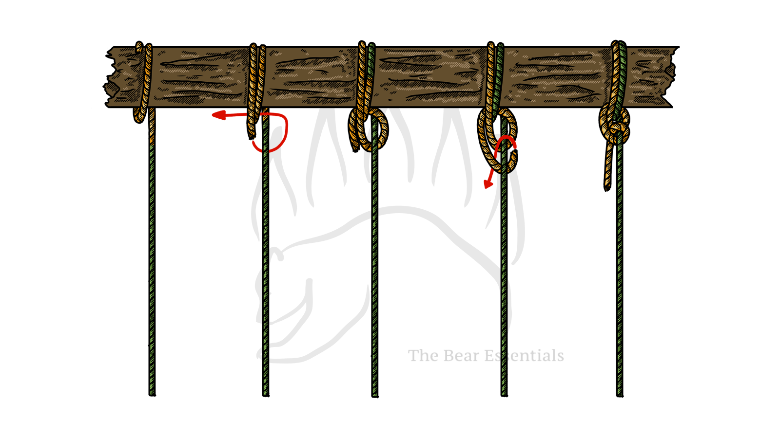 Step-by-step guide showing how to tie the Anchor Hitch knot.