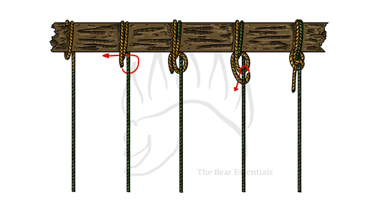 Step-by-step guide showing how to tie the Anchor Hitch knot.