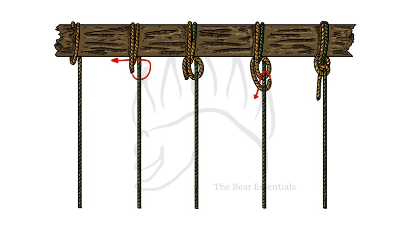 Step-by-step guide showing how to tie the Anchor Hitch knot.