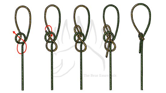 Step-by-step guide to tying the Bowline with Yosemite Finish knot.