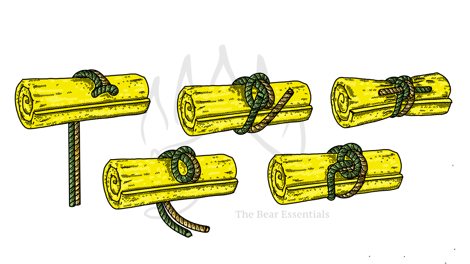 Step-by-step guide to tying the Bushcraft/Woodland Zip Tie knot.
