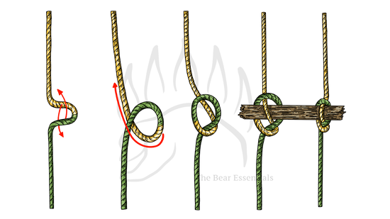 Step-by-step guide showing how to tie the Marlinspike Hitch knot.