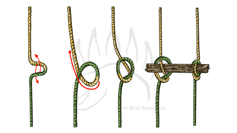 Step-by-step guide showing how to tie the Marlinspike Hitch knot.