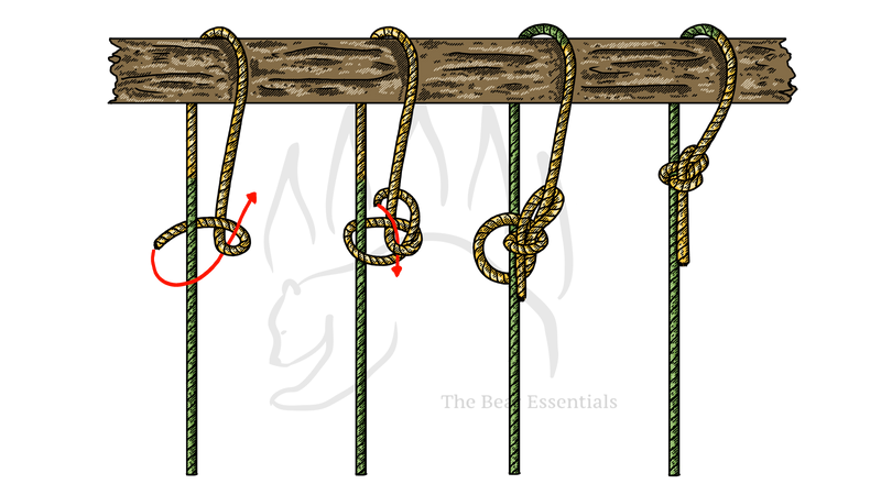 Step-by-step guide showing how to tie the Running Bowline knot.