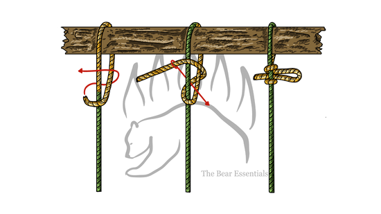 Step-by-step guide showing how to tie the Slipped Buntline Hitch knot.