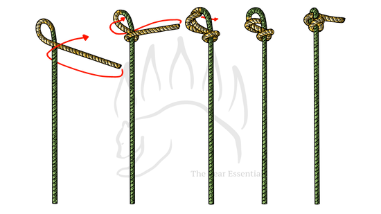 Step-by-step guide showing how to tie the Stevedore Stopper Knot.