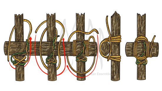 How To Tie a Square Lashing - The Bear Essentials Outdoors Co.