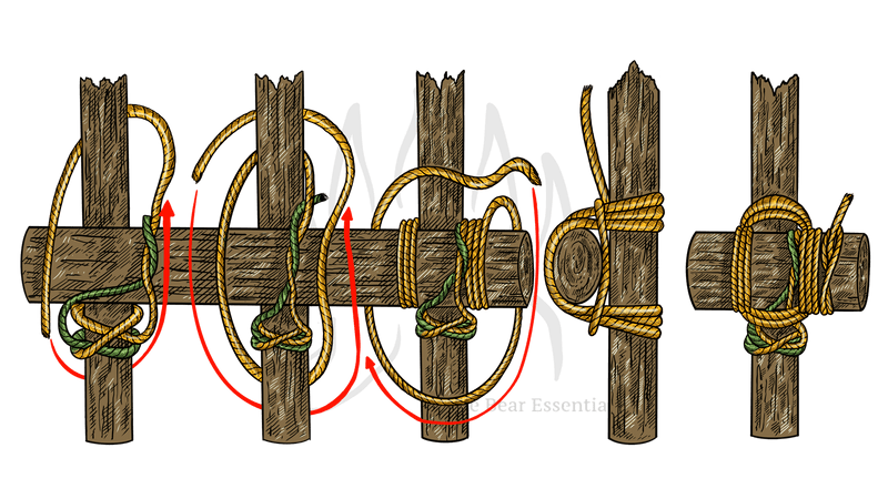 How To Tie a Square Lashing - The Bear Essentials Outdoors Co.
