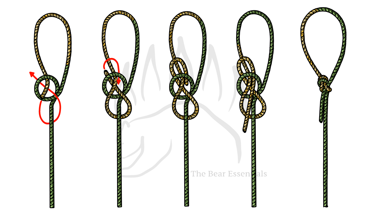 How to Tie the Bowline with Yosemite Finish - The Bear Essentials Outdoors Co.