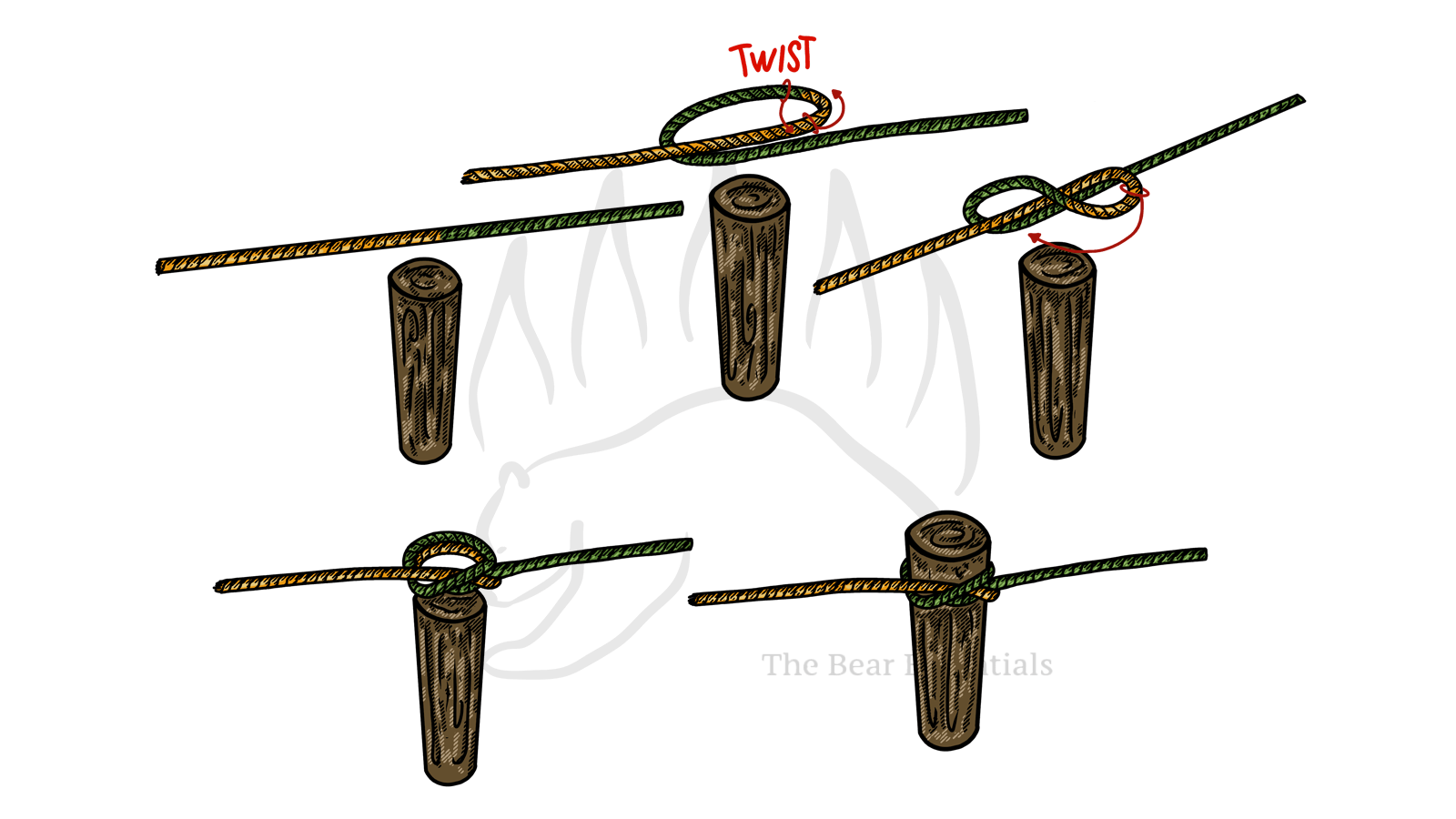 How to Tie the Constrictor on a Bight (Mid Line) - The Bear Essentials Outdoors Co.
