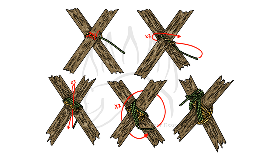 How to Tie the Diagonal Lashing - The Bear Essentials Outdoors Co.