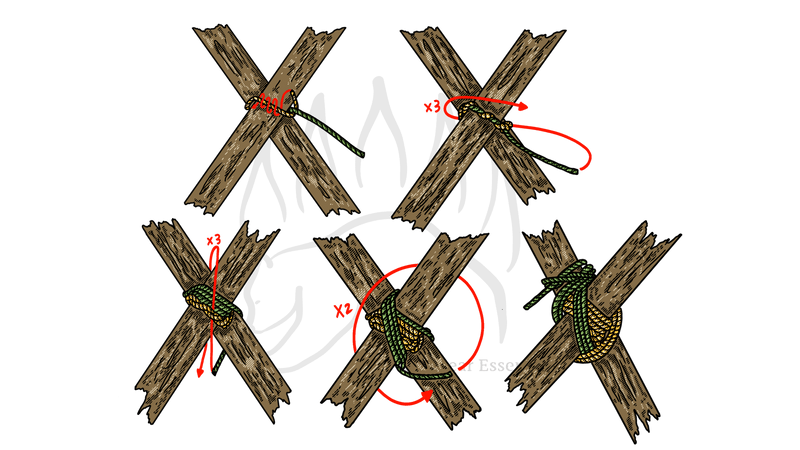 How to Tie the Diagonal Lashing - The Bear Essentials Outdoors Co.