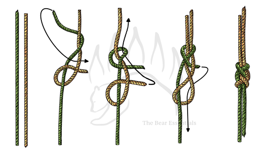Step-by-step guide showing how to tie the Vice Versa Bend knot.