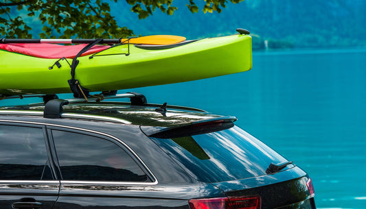how to tie kayak or canoe on roof rack of car