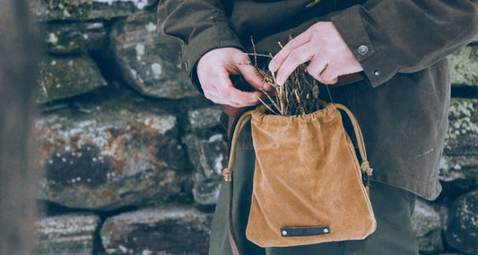waxed canvas foraging bag bear essentials