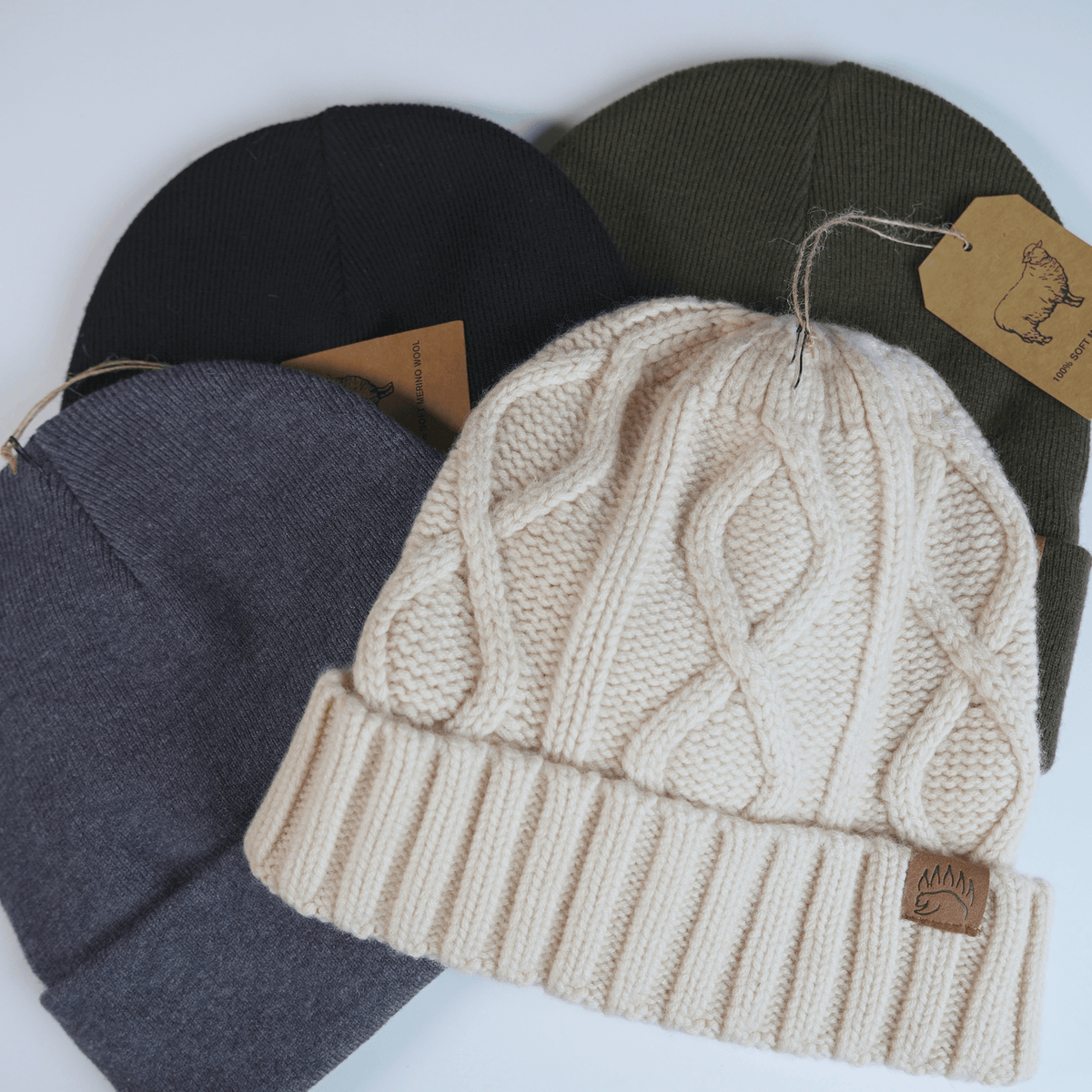 100% Merino Wool Beanie - Soft & Warm | Bear Essentials 