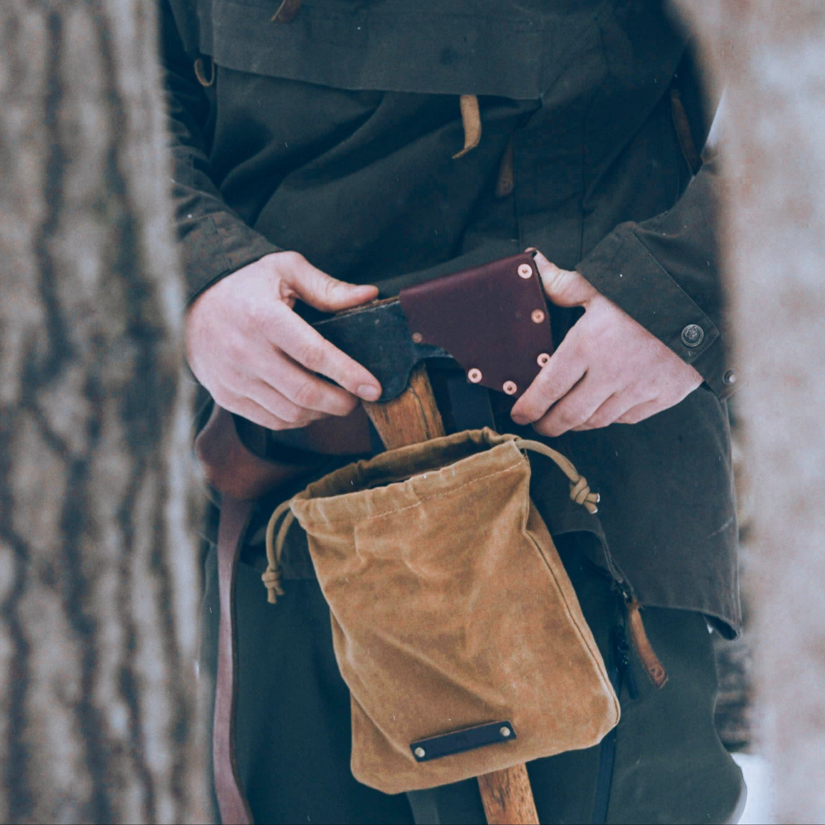 Waxed Canvas Foraging Bag and Axe Holster | Bear Essentials – The