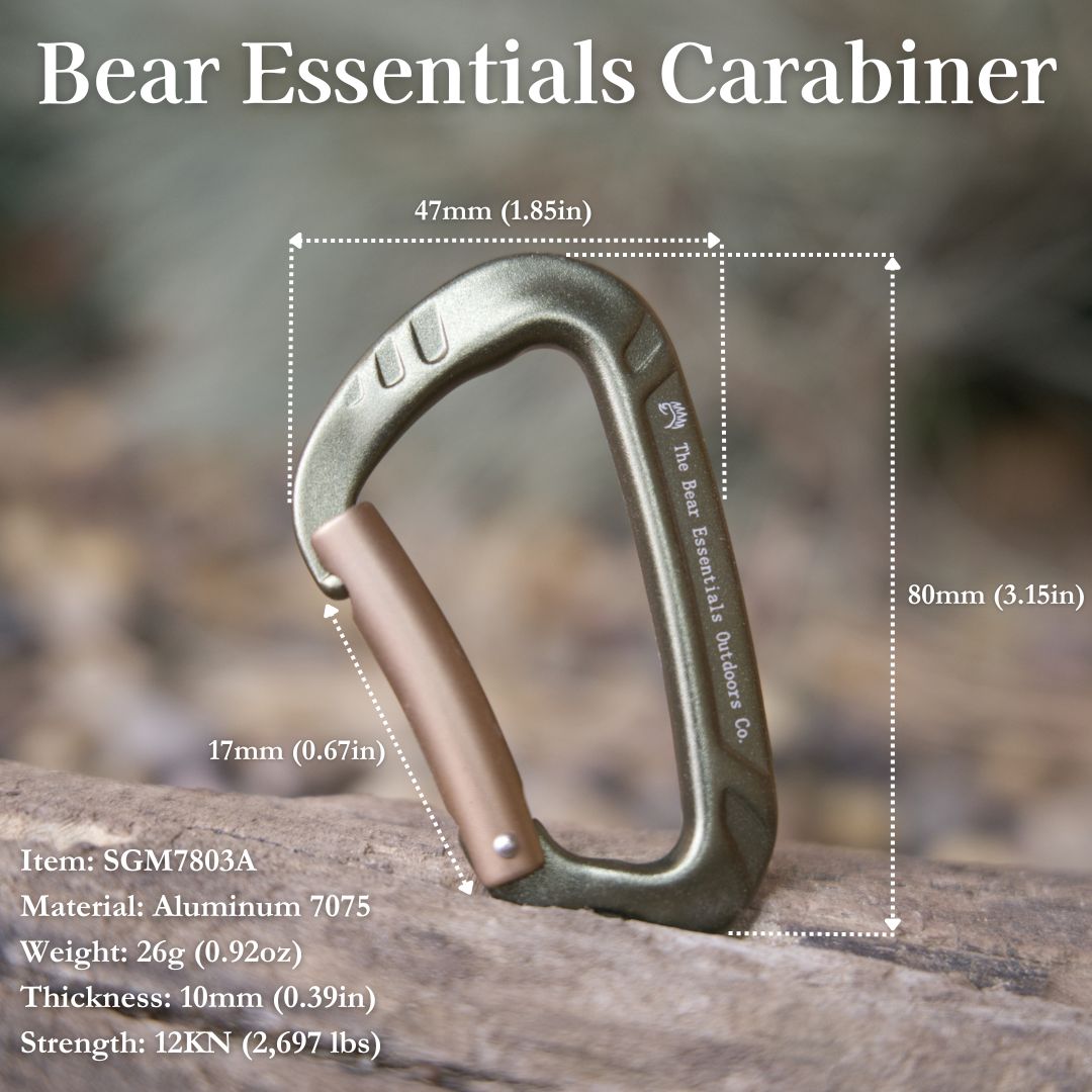 Bear Essentials Camping Carabiners - The Bear Essentials Outdoors Co., 2 Pack, ,