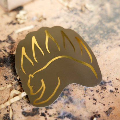 Bear Paw Stickers - The Bear Essentials Outdoors Co., Olive Green and Gold Bear Paw (Holographic), ,