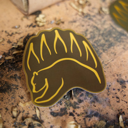 Bear Paw Stickers - The Bear Essentials Outdoors Co., Olive Green and Mustard Bear Paw, ,
