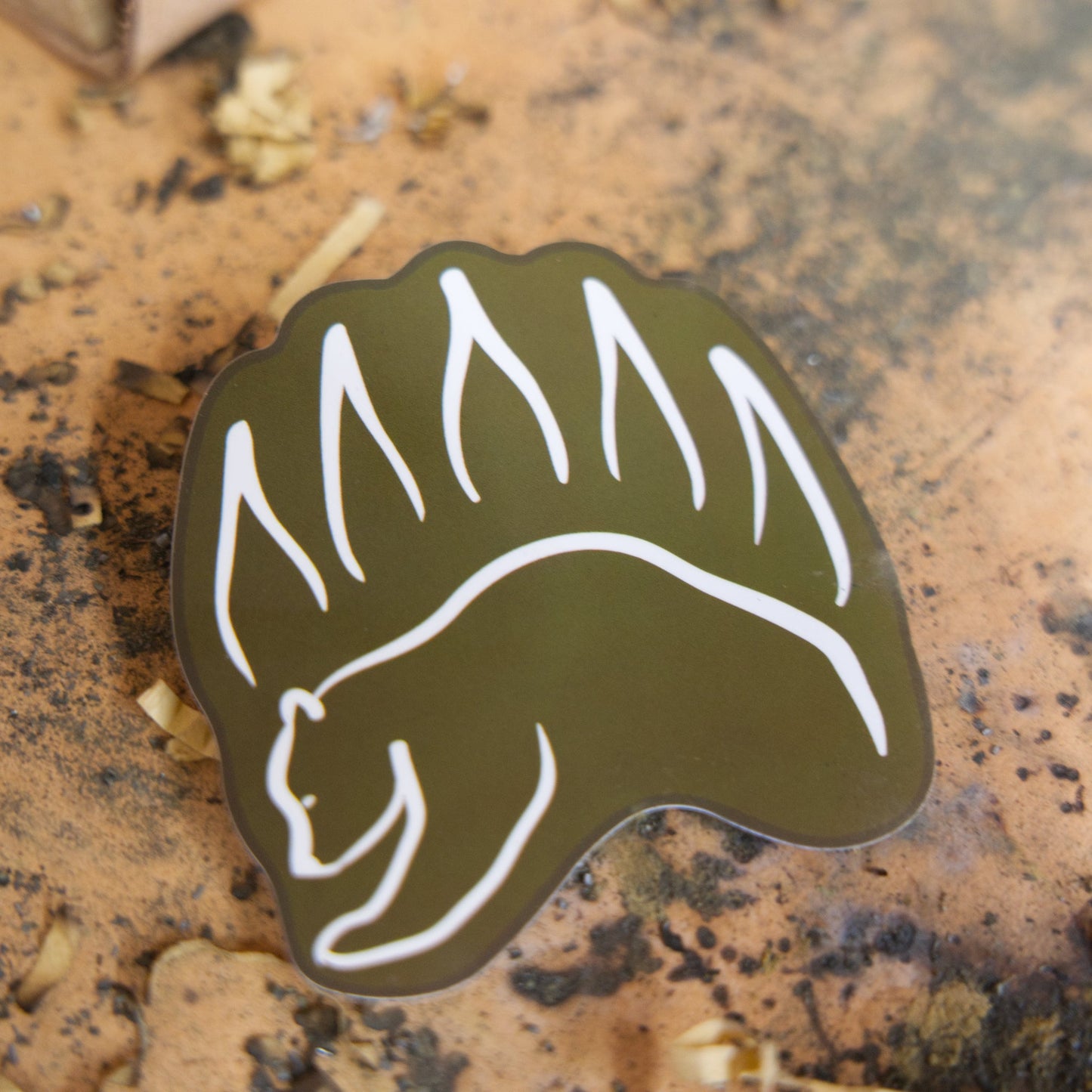 Bear Paw Stickers - The Bear Essentials Outdoors Co., Olive Green and White Bear Paw, ,