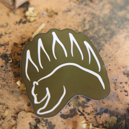Bear Paw Stickers - The Bear Essentials Outdoors Co., Olive Green and White Bear Paw, ,