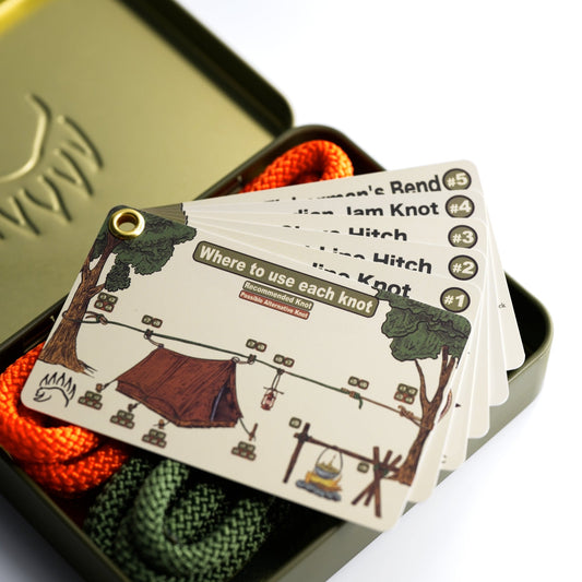 Knot IQ 3D App – Knot Tying Companion Kits - The Bear Essentials Outdoors Co., Large Top 10 Knot Reference Card Only (No ropes or kit), ,