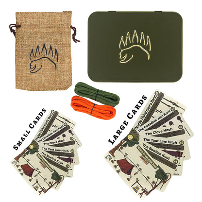 Knot IQ 3D App – Knot Tying Companion Kits - The Bear Essentials Outdoors Co., Large Top 10 Knot Reference Card Only (No ropes or kit), ,