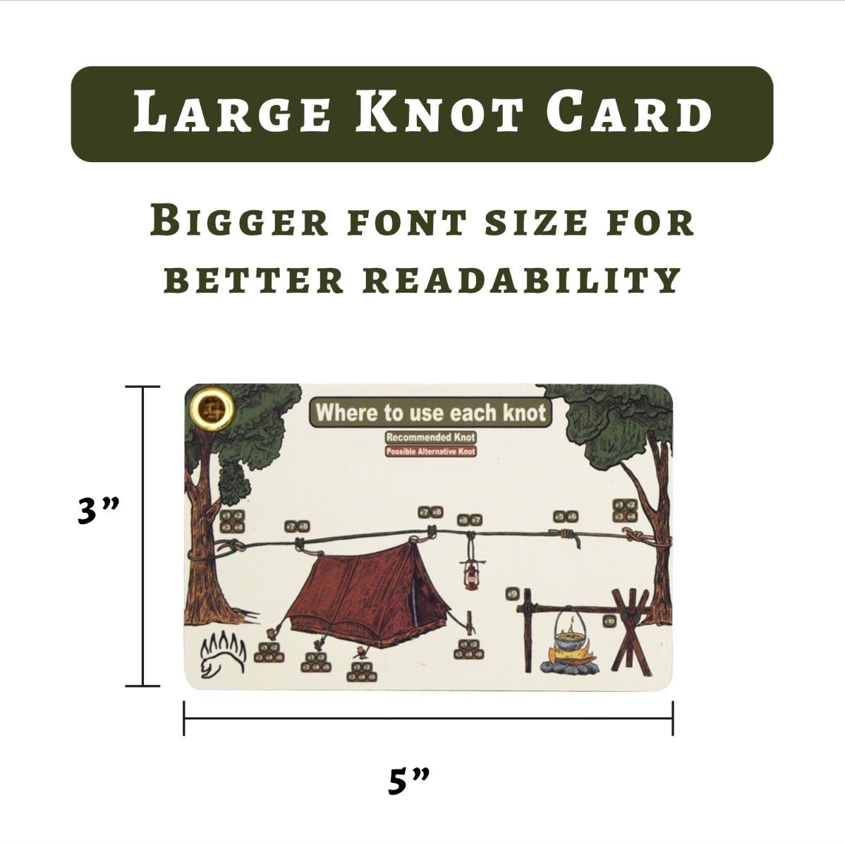 Knot IQ 3D App – Knot Tying Companion Kits - The Bear Essentials Outdoors Co., Large Top 10 Knot Reference Card Only (No ropes or kit), ,