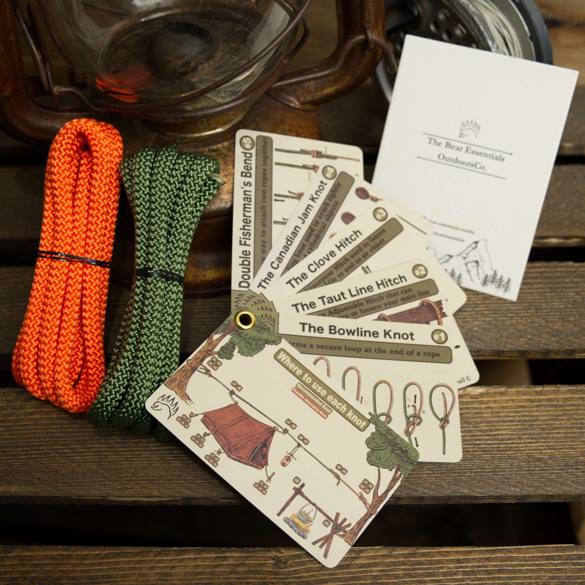 Knot Tying KIT - by The Bear Essentials - 10 Best Camping Knots