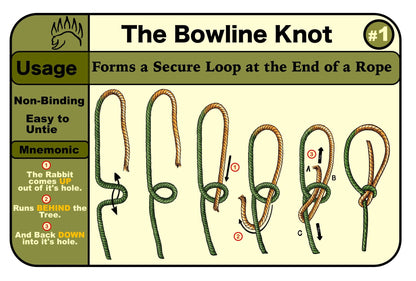 Knot IQ 3D App – Knot Tying Companion Kits - The Bear Essentials Outdoors Co., Large Top 10 Knot Reference Card Only (No ropes or kit), ,