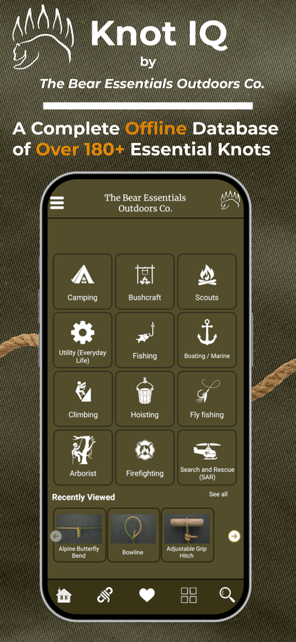 KNOT IQ - 3D & Offline Knot Tying App - The Bear Essentials Outdoors Co., , ,