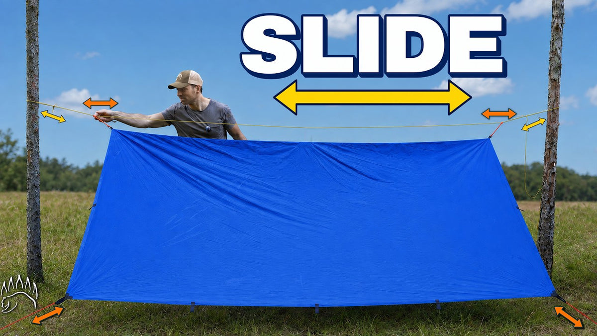 Load video: Tarp Ridgeline Kit setup tutorial by The Bear Essentials