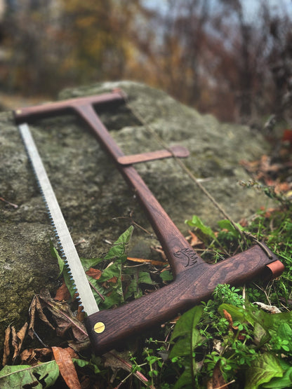 The Original Bucksaw - The Bear Essentials Outdoors Co., Waxed Canvas Sleeve [Brown], Standard Bucksaw Engraving,